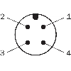 Cellule EAP PNP P=300mm PinPoint LO/DO / M12 4P+C0.15m - HTB18-P4B2AB