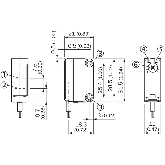 Cellule Bar. reflex PNP P=6m PinPoint LO/DO / M08 3P+C0.2m - GL6-P0112P07-Lire la description