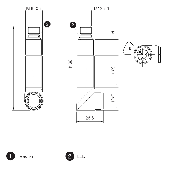 Ultrason Directe PNP(x2) NO/NF P900mm M18 Plast. Radial / M12 5P - UK1C/GW-2ESY Ultrason Directe PNP(x2) NO/NF P900mm M18 Plast. Radial / M12 5P - UK1C/GW-2ESY-Lire la description