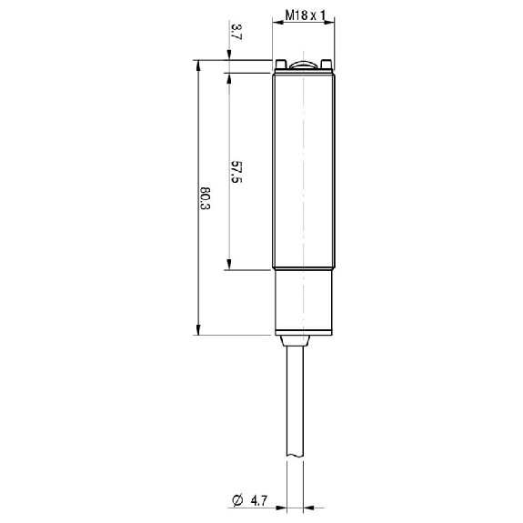 Cellule Bar. reflex PNP/NPN P=4,5m IR NO/NF M18 Plast Axial Câble 2m - MSC/00-0A-Lire la description