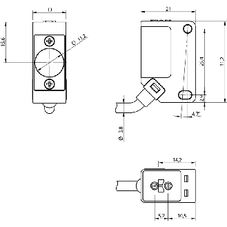 Celulle Directe TOF P=180mm PNP/NPN Laser IR LO 10Hz M12 4P+C0.2m - TFM1/1X-0V-Lire la description
