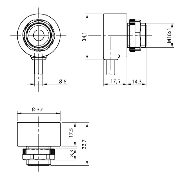 Cellule Barrage (R) NPN P=8m IR LO Plast. Radial Câble 5m 90° - FLIR/LN-0C-Lire la description