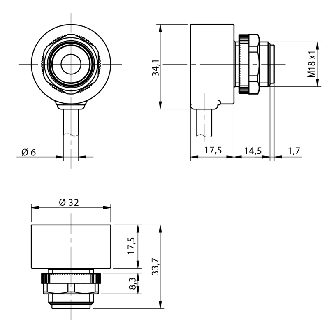 Cellule Barrage (R) PushPull P=30m IR DO Plast. Radial Câble 5m 90° - FLID/DT-0C-Lire la description