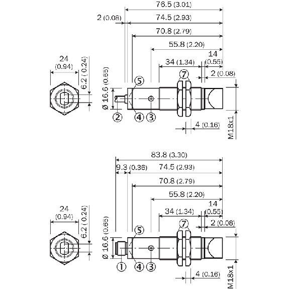 Cellule Directe PNP P=450mm Pot. LO/DO M18 Radial / M12 4P - VTE180-2P42444 Cellule Directe PNP P=450mm Pot. LO/DO M18 Radial / M12 4P - VTE180-2P42444-Lire la description