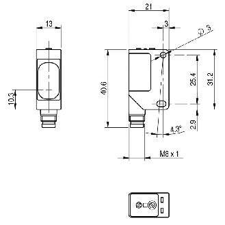 Cellule EAP NPN P=400mm IR LO/DO / M08 4P - QMIS/0N-0F-Lire la description
