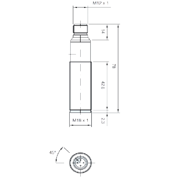 Cellule Barrage (E) P=3m IR M18 Plast. Axial / M12 4P - SSU/00-0E-Lire la description