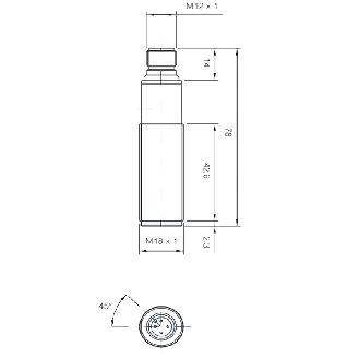 Cellule Barrage (E) P=3m IR M18 Plast. Axial / M12 4P - SSU/00-0E-Lire la description