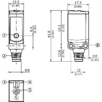 Cellule EAP PNP/NPN P=1.3m Laser IO-Link LO/DO / M08 4P - WTT4SLC-3B2262A00-Lire la description