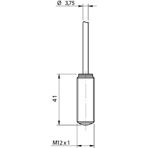 Cellule Barrage (E) AMPLI P=75m IR M12x41mm Inox Câble 15m PVC - DGE/01-2C-Lire la description