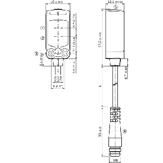 Cellule Bar. reflex PNP/NPN P=4,5m PinPoint LO/DO / M08 4P+C0.11m - WLD4FP-321121A0ZZZ-Lire la description