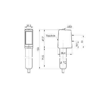 Cellule SmartReflect Push-pull P=600mm PinPoint IO-L Inox V4A HD C2m - O500H.SP-GW1J.PVCV (O500H.SP-11125106)-Lire la description