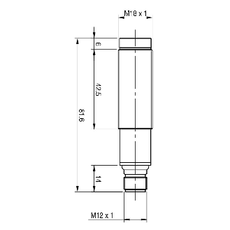 Cellule Barrage (R) PNP P=20m IR NO+NF M18 Plast. Axial M12 4P - FAIZ/BP-0E-Lire la description