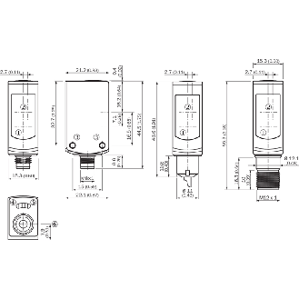 Cellule EAP PNP P=200mm Teach Laser LO/DO Inox WD / M12 4P - WTB4SL-3P2264VS02-Lire la description