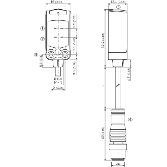 Cellule Bar. reflex PNP/NPN P=4,5m PinPoint LO/DO / M12 4P+C0.2m - WLD4FP-841121A0ZZZ-Lire la description