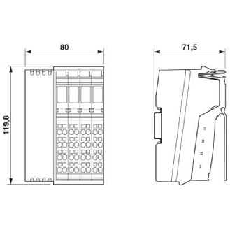 Tête de station Ethernet/IP, 8 entrées 24VDC, 4 sorties 24VDC 500mA - IL EIP BK DI8 DO4 2TX-PAC-Lire la description