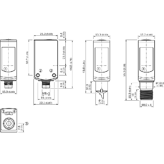 Cellule Barrage (E+R) PNP P=60m Laser LO/DO Inox WD / M12 4P - WSE4SL-3P2437V-Lire la description
