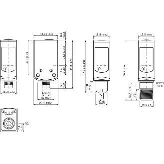Cellule Barrage (E+R) PNP P=60m Laser LO/DO Inox WD / M12 4P - WSE4SL-3P2437V-Lire la description