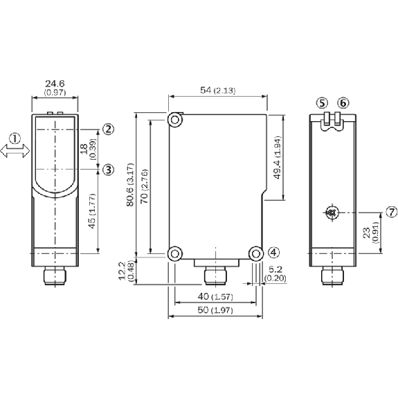 Cellule EAP PNP P=800mm Pot. LR LO/DO / M12 4P - WT23-2P2441 (ARTICLE RECONDITIONNE)-Lire la description