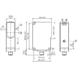 Cellule EAP PNP P=800mm Pot. LR LO/DO / M12 4P - WT23-2P2441 (ARTICLE RECONDITIONNE)-Lire la description