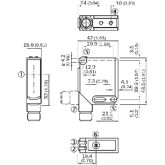 Cellule Bar. reflex NPN P=2m Pot. LR LO/DO / Câble 2m PVC - WL12-3N1161-Lire la description