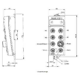 Unité d'exploitation universelle PROFINET I/O (IRT) switch 2 ports - BIS V-6108-048-C002 (BIS013U)-Lire la description