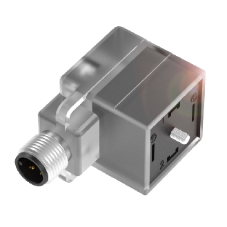 Adaptateur EV Forme A 18mm 24VAC/DC LED / M12 4P arrière - BCC VA04-M415-3E-RA125-000 (BCC0HKZ)-Lire la description