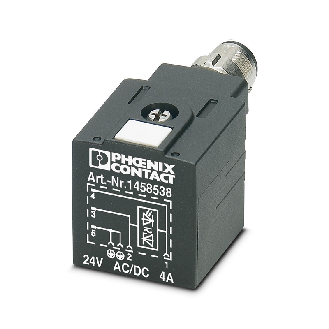 Adaptateur EV Forme A 18mm 24VAC/DC LED+Diode Zener / M12 3P arrière - SAC-3P-MR/A-1L-Z SCO-Lire la description