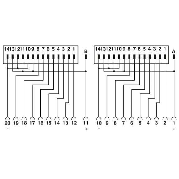 Adaptateur pour GE-FANUC, connectable 2 x 8 voies, sorties TOR - FLKM 14-PA/GE/DO-Lire la description