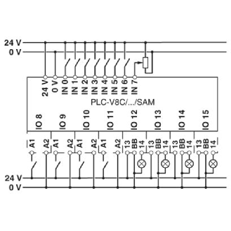 Module logique de base autonome PLC logic, 16 E/S - PLC-V8C/PT-24DC/SAM2-Lire la description
