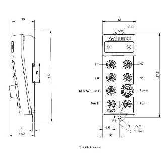 Unité d'exploitation universelle PROFINET I/O (IRT) switch 2 ports - BIS V-6108-048-C102 (BIS013W)-Lire la description