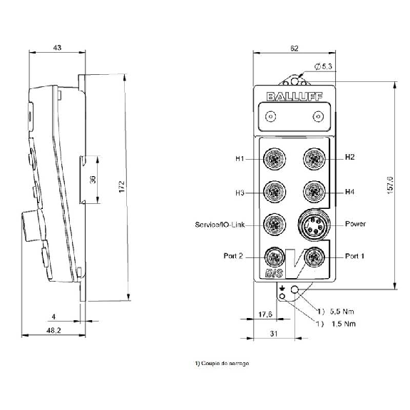 Unité d'exploitation universelle PROFINET I/O (IRT) switch 2 ports - BIS V-6108-048-C102 (BIS013W)-Lire la description