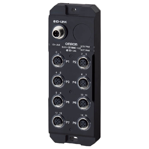 Module IO-Hub IP67 NXR Series, 16 entrées/sorties, 8 connecteurs M12 - NXR-CD166C-IL2-Lire la description