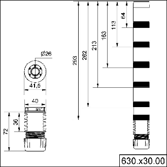 Adaptateur pour fixation sur tube RM Ø40mm NOIR - 630.830.00-Lire la description