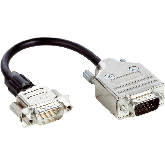 Câble adaptateur D-Sub, mâle, 9 pôles/D-Sub, mâle, 15 pôles - YMHDAC-C20XXXMDSA9-Lire la description