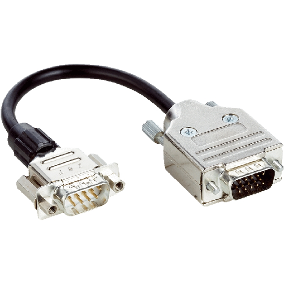 Câble adaptateur D-Sub, mâle, 9 pôles/D-Sub, mâle, 15 pôles - YMHDAC-C20XXXMDSA9-Lire la description