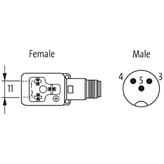 Adaptateur EV Forme BI 11mm 24VAC/DC / M12A Mâle 3P arrière - 7000-42081-0000000 Adaptateur EV Forme BI 11mm 24VAC/DC / M12A Mâle 3P arrière - 7000-42081-0000000-Lire la description