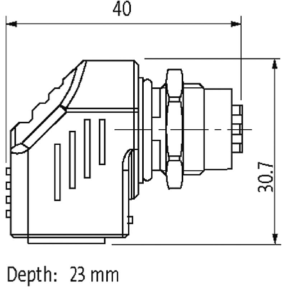 Adaptateur Ethernet M12/RJ45, CAT 5, fem/fem 90°, codé D, 4 pôles - 7000-99052-0000000 Adaptateur Ethernet M12/RJ45, CAT 5, fem/fem 90°, codé D, 4 pôles - 7000-99052-0000000-Lire la description