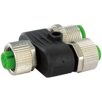 Coupleur en T M12A Fem 5p/M12A Fem 5p + M12A Mâle 5p - 7000-42751-0000000-Lire la description