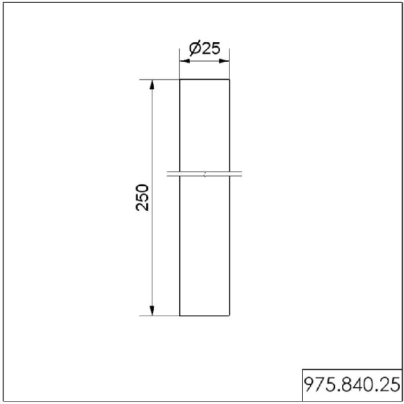 Tube Ø25mm, longueur 250mm, ARGENT - 975.840.25-Lire la description