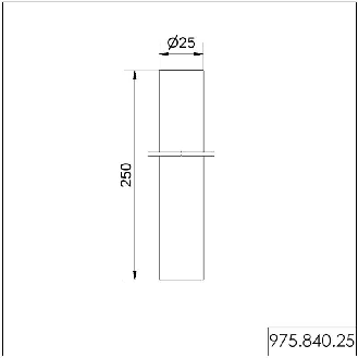 Tube Ø25mm, longueur 250mm, ARGENT - 975.840.25-Lire la description