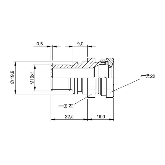 Suppport pour détecteurs M12, Ø22x38mm, PBT - BES 12,0-KH-5F (BAM00E8)-Lire la description