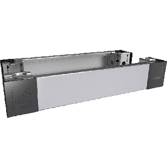 Pièces angle socle +plaq.av./arr.inox 600x100x-mm (LxHxP) - VX 8620.050-Lire la description