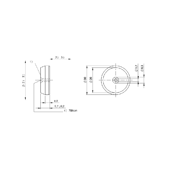 Support de données HF (13,56 MHz), 2000 octets, 8 octets, rond - BIS M-133-02/A (BIS00Y9)-Lire la description