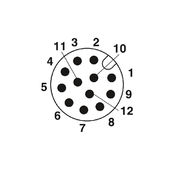 M12A Mâle Droit 12p/M12A Fem Droit 12p; Blindé PUR/PVC Noir 20m - SAC-12P-MS/20,0-35T/FS SH SCO-Lire la description