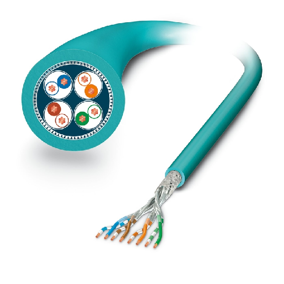 Câble de réseau ETHERNET CAT6a (10 Gbit/s) 8p, Blindé PUR Bleu 100m - VS-OE-OE-94F-100,0-Lire la description
