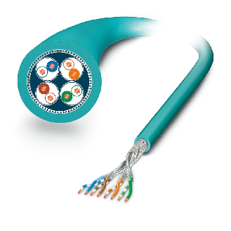 Câble de réseau ETHERNET CAT6a (10 Gbit/s) 8p, Blindé PUR Bleu 100m - VS-OE-OE-94F-100,0-Lire la description