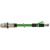 Embase M12D Fem/RJ45 Mâle Droit; Câble Blindé PUR Vert Cpc 0.3m - 7000-44851-7960030