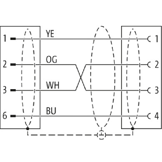 Embase M12D Fem/RJ45 Mâle Droit; Câble Blindé PUR Vert Cpc 0.3m - 7000-44851-7960030-Lire la description