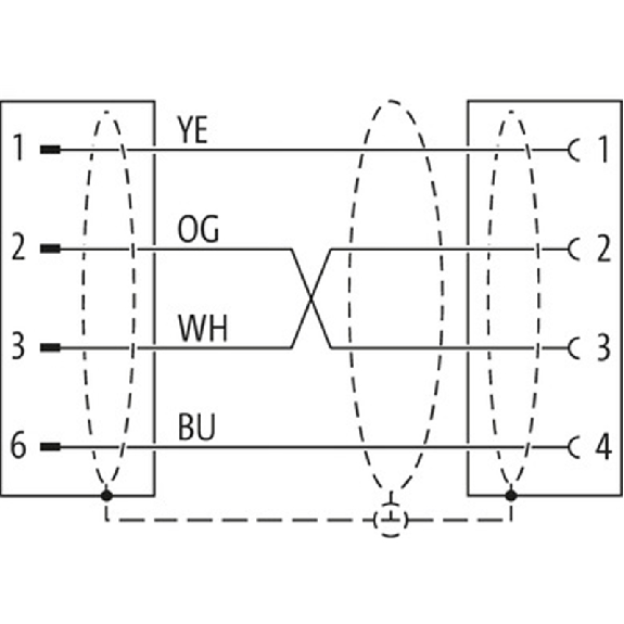 Embase M12D Fem/RJ45 Mâle Droit; Câble Blindé PUR Vert Cpc 0.3m - 7000-44851-7960030-Lire la description