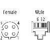 Embase M12D Fem/RJ45 Mâle Droit; Câble Blindé PUR Vert Cpc 0.3m - 7000-44851-7960030